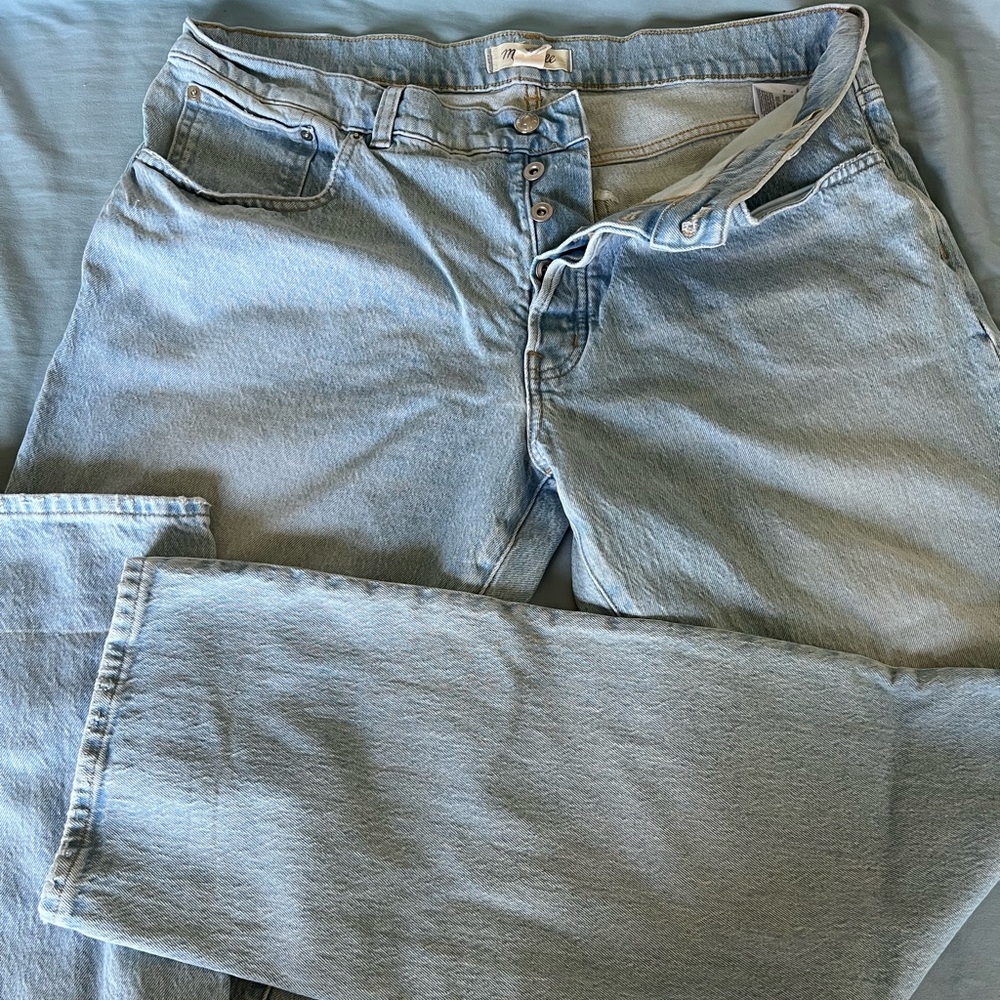 Madewell The Dean Easy Light Wash High-Rise Button-Fly Jeans